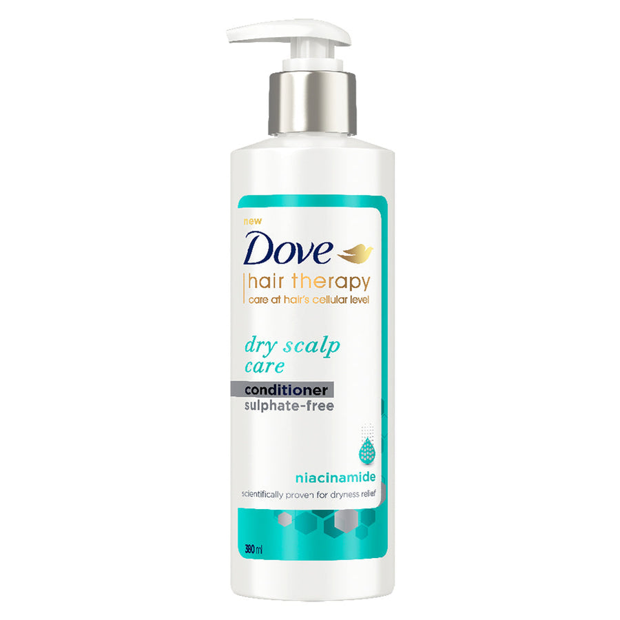 Dove Hair Therapy Dry Scalp Care Moisturizing Conditioner, Sulphate Free, No Parabens & Dyes, With Niacinamide, 380ml