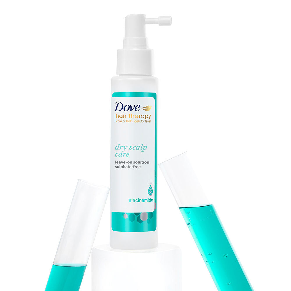 Dove Hair Therapy Dry Scalp Care Moisturizing Leave-on Solution, Sulphate Free, No Parabens & Dyes, With Niacinamide, 100ml