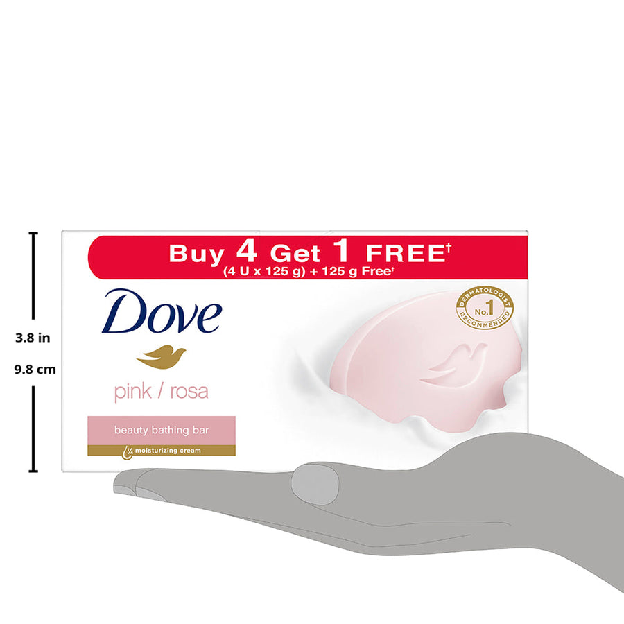 Dove Pink Rosa Beauty Bar, 125g (Buy 4 Get 1 Free)