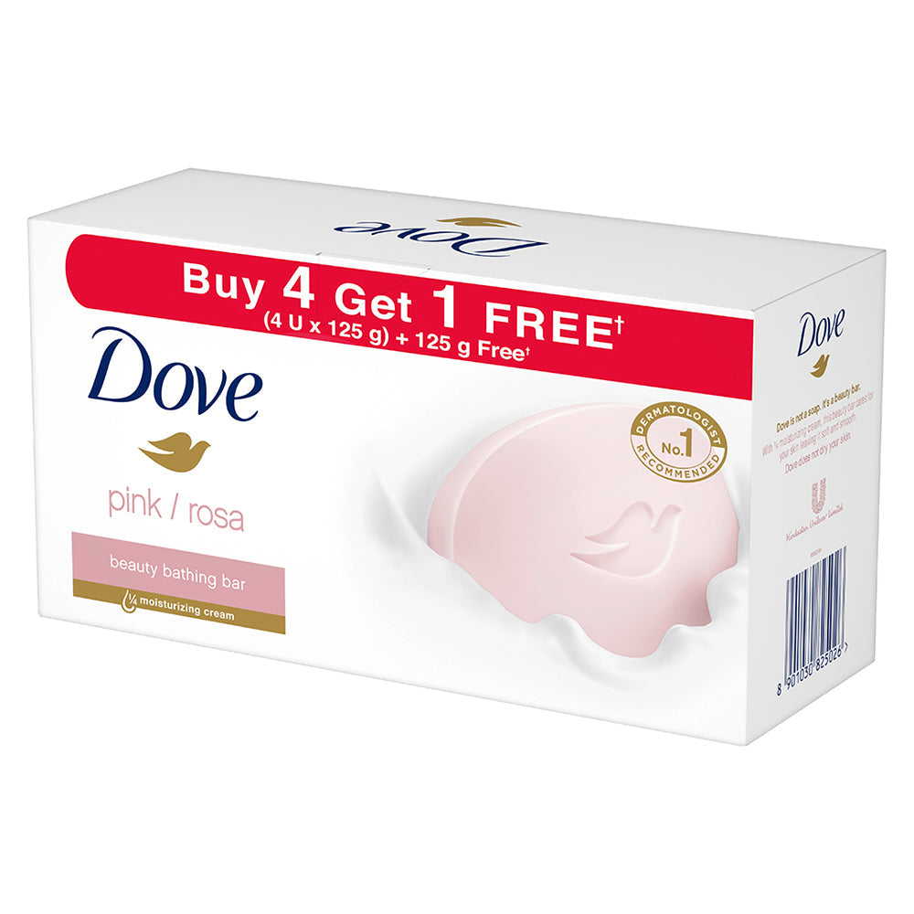 Dove Pink Rosa Beauty Bar, 125g (Buy 4 Get 1 Free)