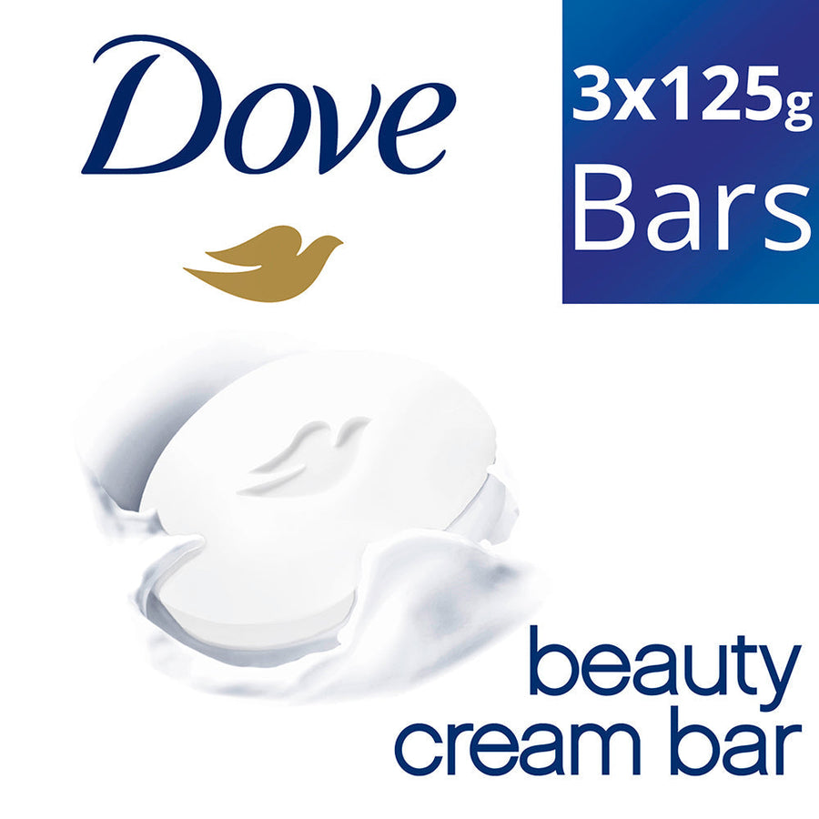 Dove Cream Beauty Bar - Soft, Smooth, Moisturised Skin, 3x125g