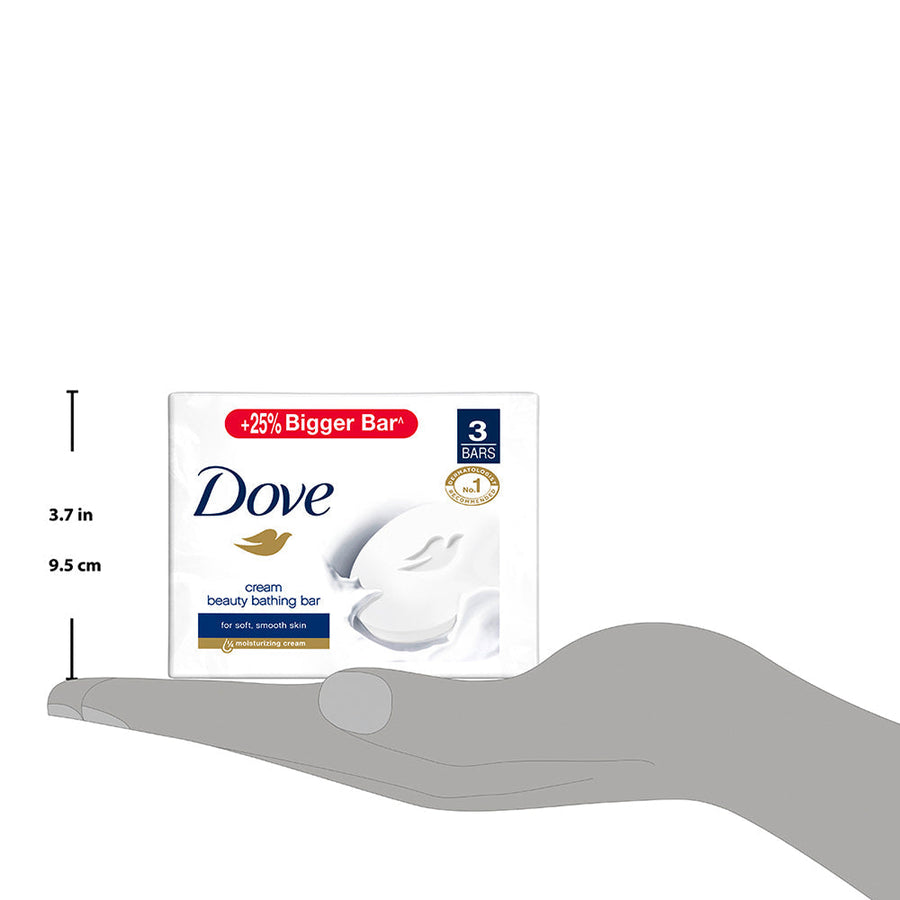 Dove Cream Beauty Bar - Soft, Smooth, Moisturised Skin, 3x125g