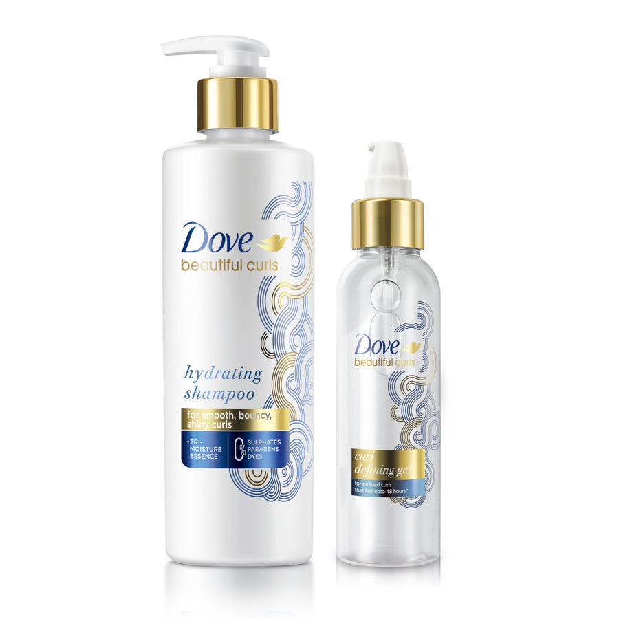 Dove Beautiful Curls Shampoo 380ml & Defining Hair Gel 100ml (Combo Pack)
